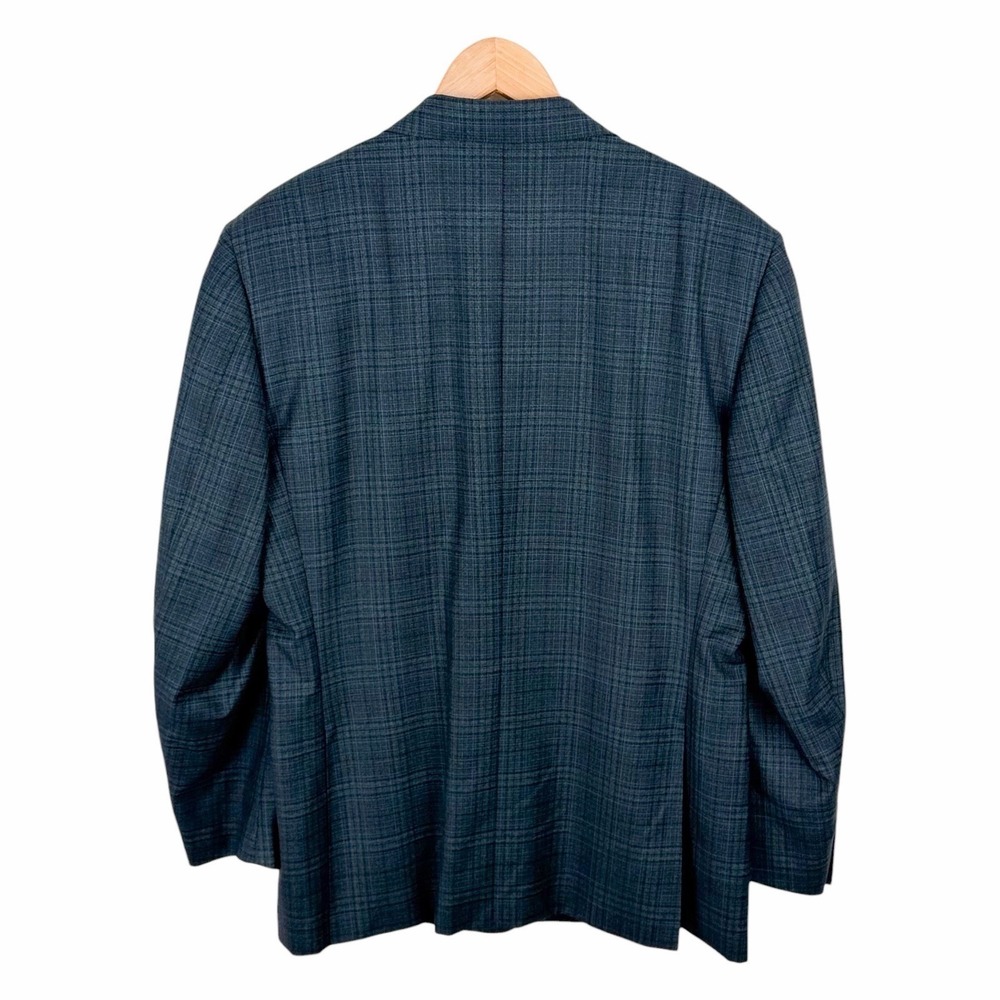 Canali Mens 44R Wool Sport Coat Blue Plaid Made Italy Blazer Jacket Notch Lapel - Picture 7 of 11